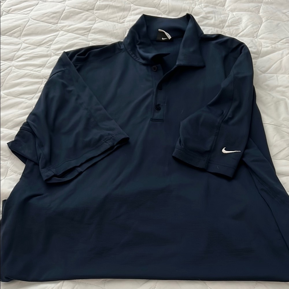 Nike Dark Blue Polo with White Logo